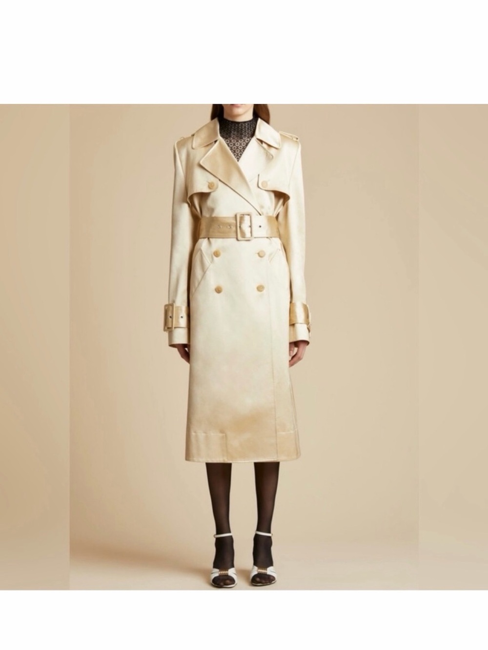Khaite Jaden Trench Coat Cotton
Blend Satin Belted Size 2 NWT
$3570